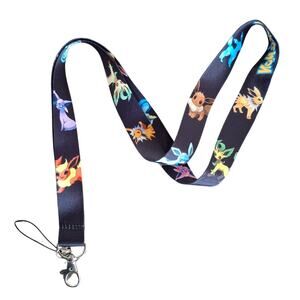 Nintendo Switch Pokemon Eeveevolutions Black Fabric Lanyard One Size Unisex